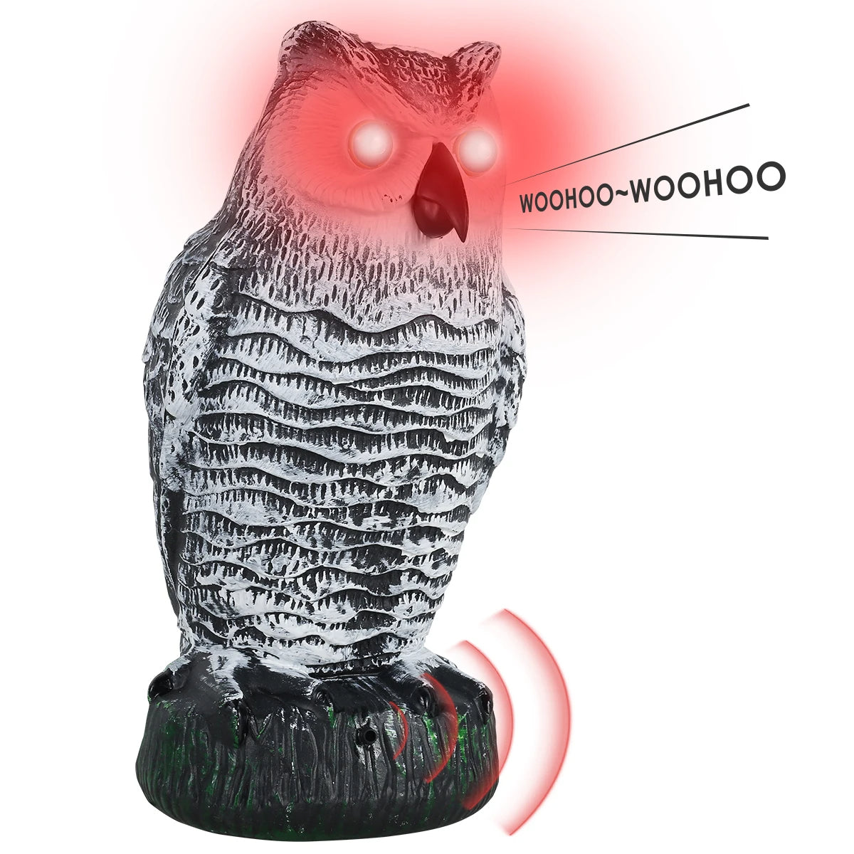 Realistic Owl Decoy Bird Repeller for Garden and Outdoor Use