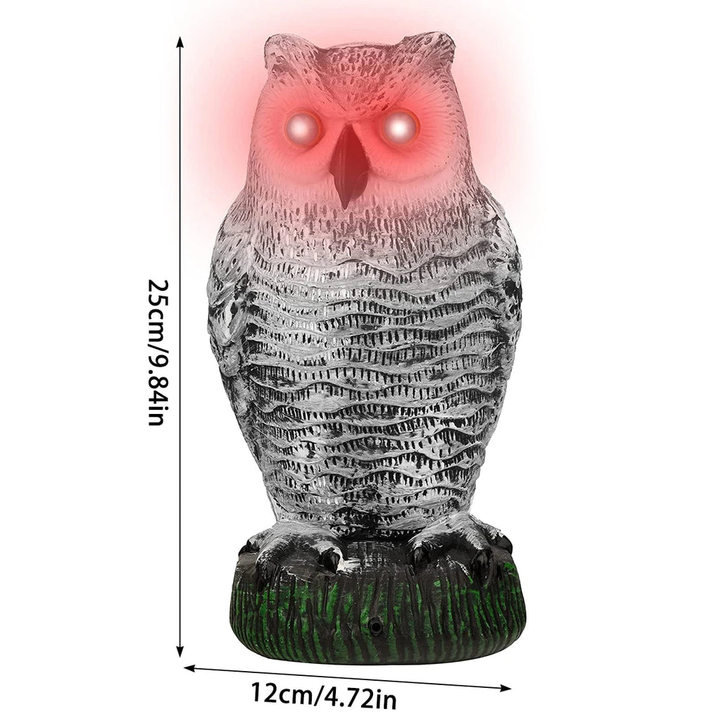 Realistic Owl Decoy Bird Repeller for Garden and Outdoor Use