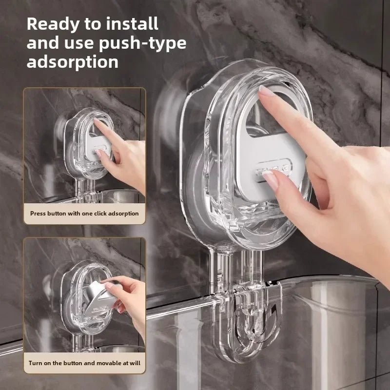 Suction Cup Storage Rack - Durable Organizer for Kitchen and Bathroom Use