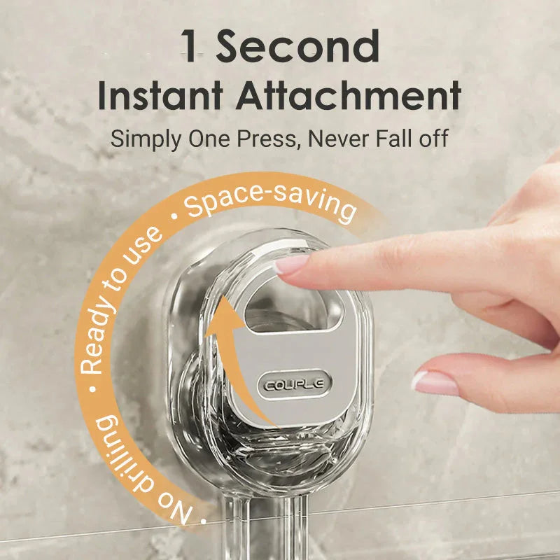 Suction Cup Storage Rack - Durable Organizer for Kitchen and Bathroom Use
