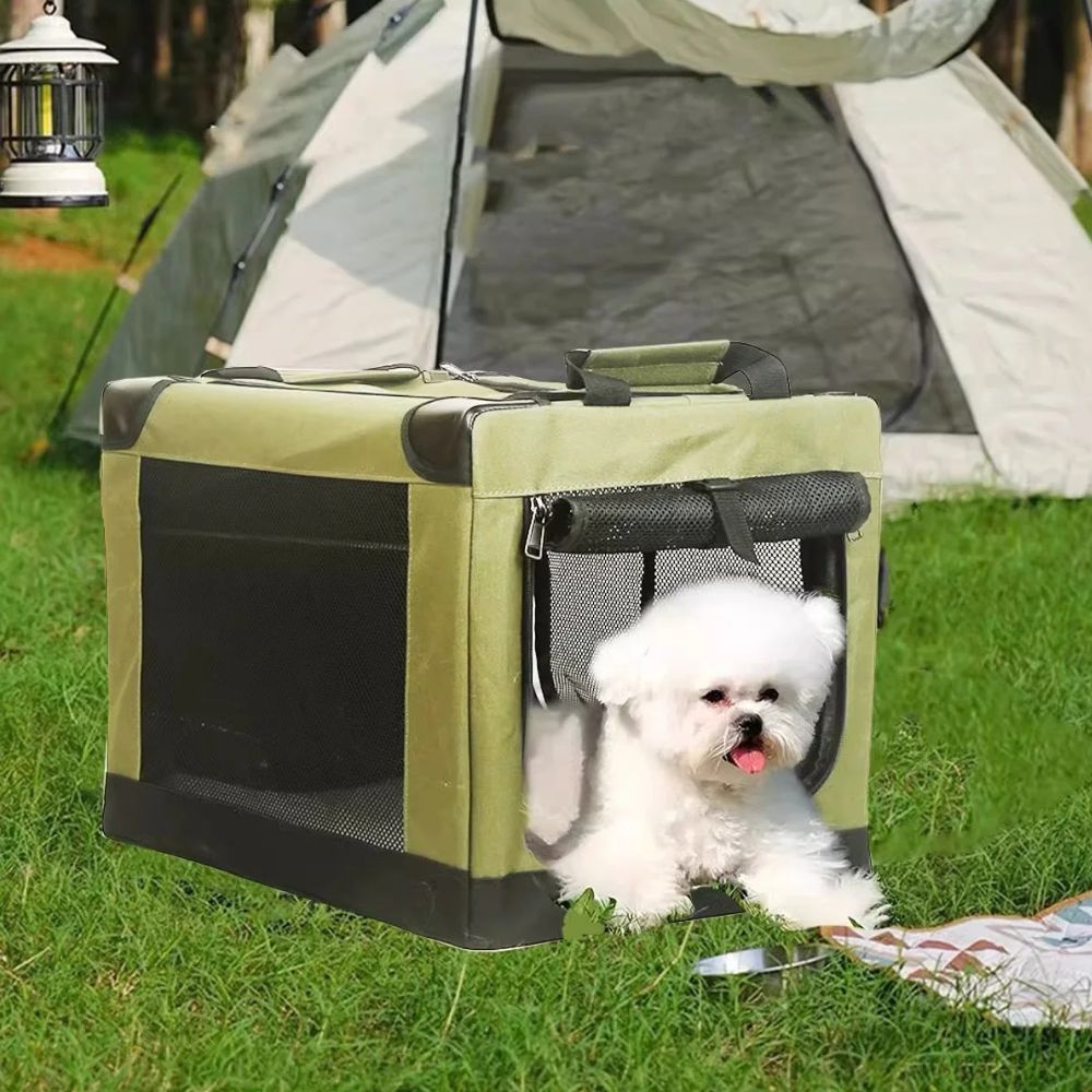 Portable Folding Dog Crate for Small Pets - Lightweight and Durable Design