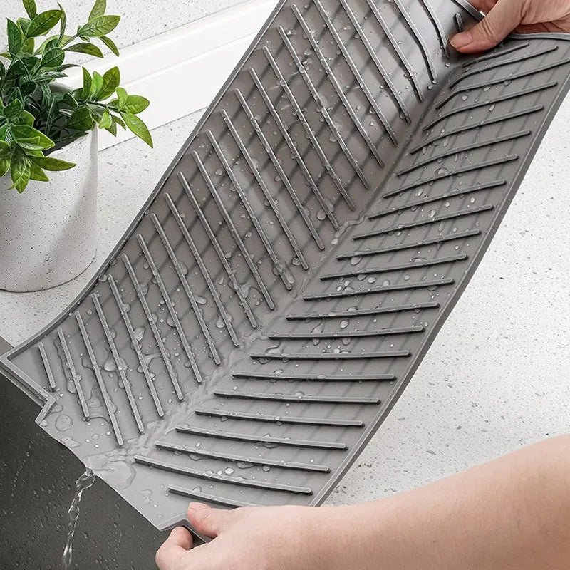Silicone Dish Drying Mat for Countertop - Absorbent, Non-Slip Design