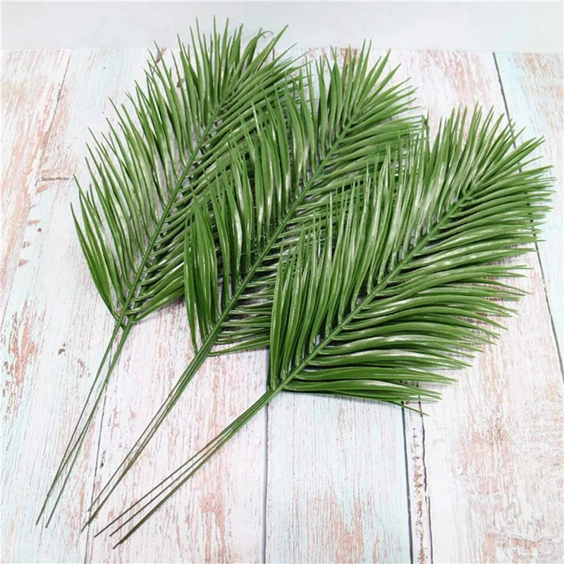 12 Artificial Palm Leaves - Realistic Faux Greenery for Home Decor