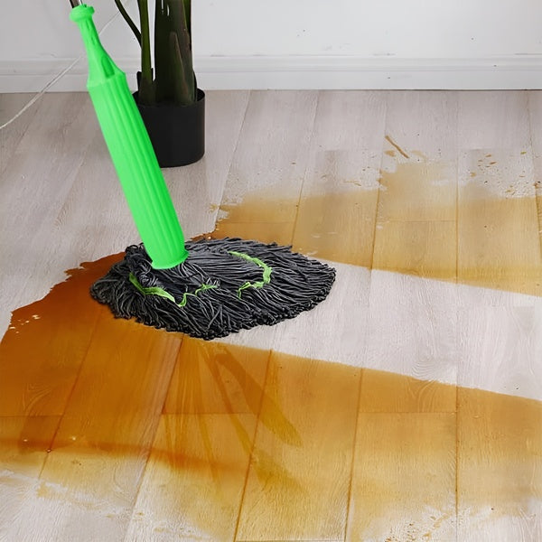 Self-Wringing Rotating Mop with Microfiber Head for Efficient Floor Cleaning