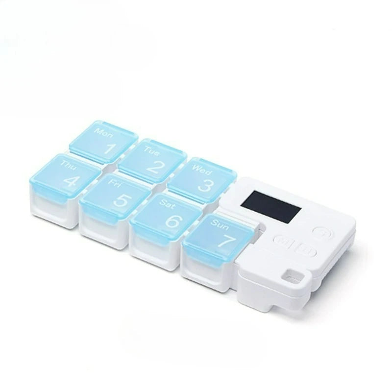 Electronic Weekly Pill Organizer with Smart Alerts for Medication Management