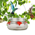 Clear Glass Hummingbird Feeder with Flower Design for Outdoor Use