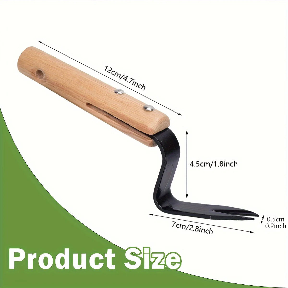 Stainless Steel Garden Weed Puller Tool with Wooden Handle for Easy Weeding