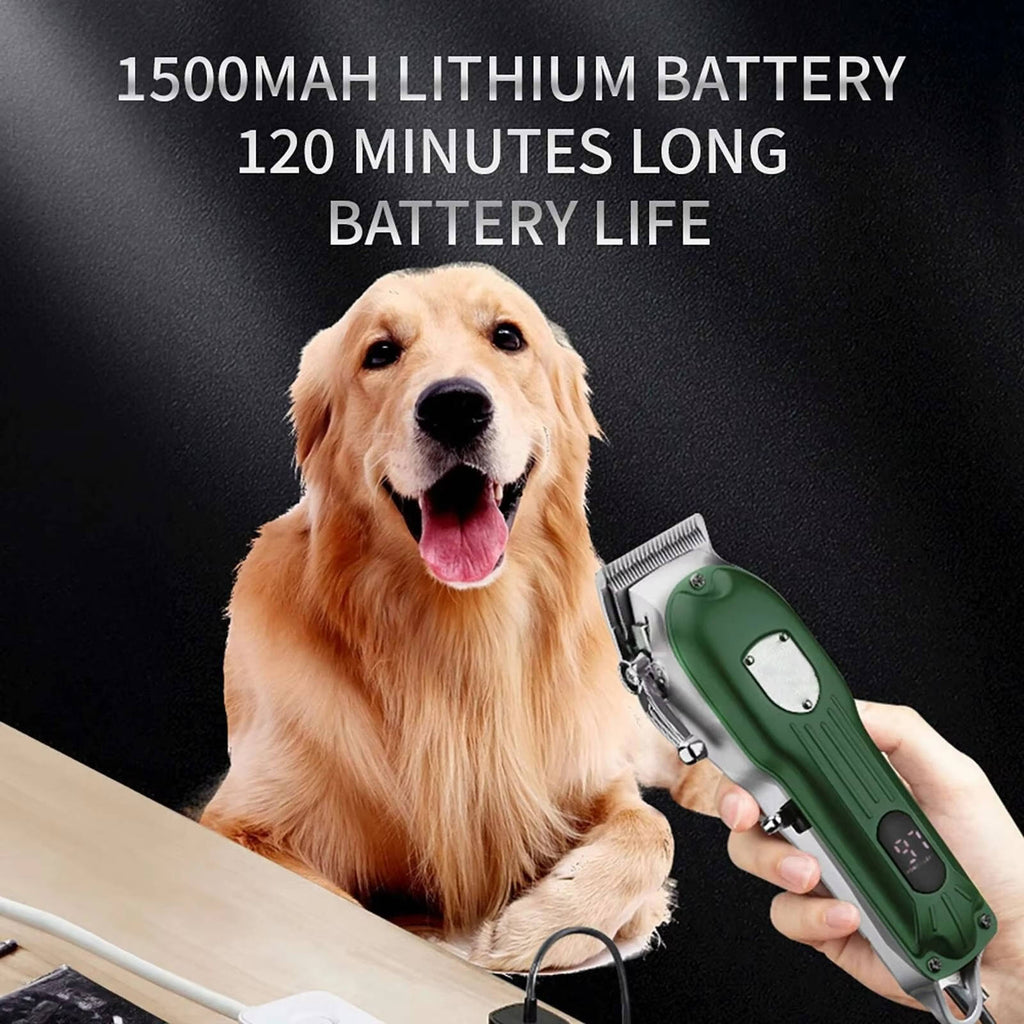 Rechargeable All-Metal Dog Hair Clipper for Professional Grooming