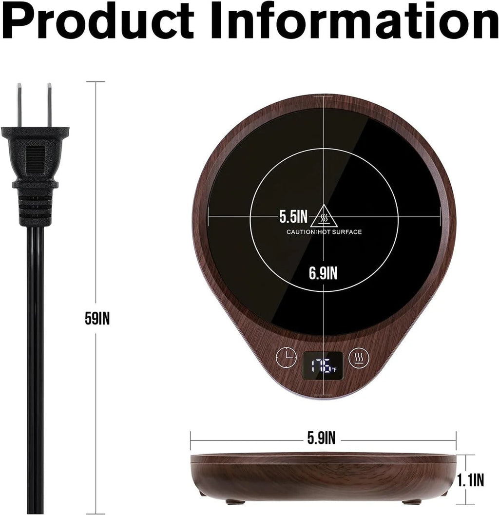 Electric Coffee Mug Warmer Set with Adjustable Temperature for Home or Office