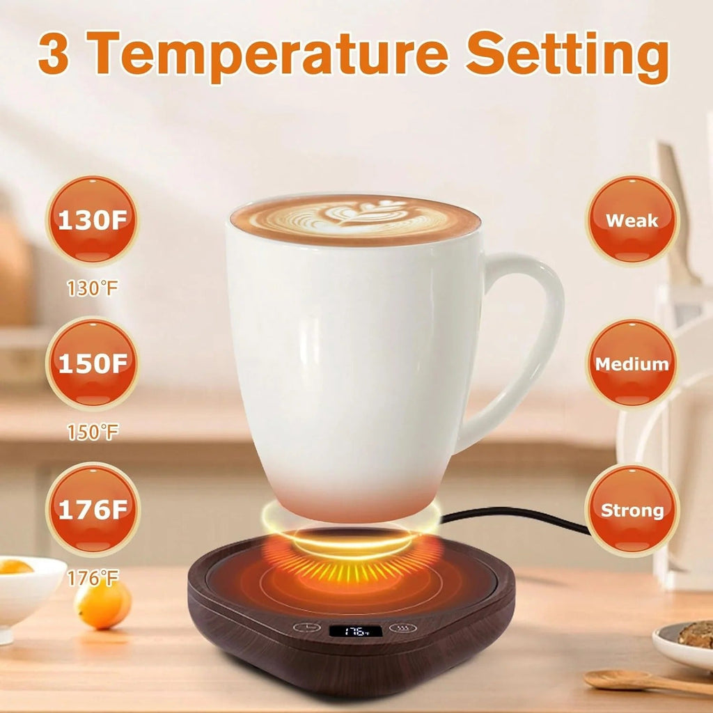 Electric Coffee Mug Warmer Set with Adjustable Temperature for Home or Office