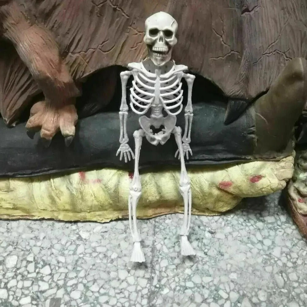Poseable Halloween Skeleton Decoration - Realistic Plastic Design