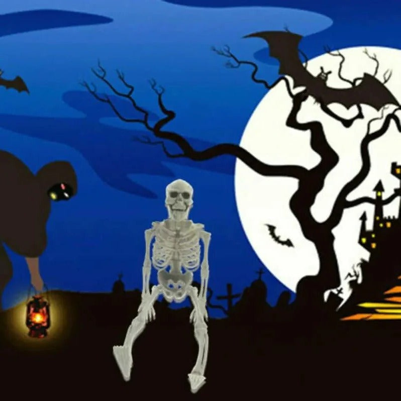Poseable Halloween Skeleton Decoration - Realistic Plastic Design